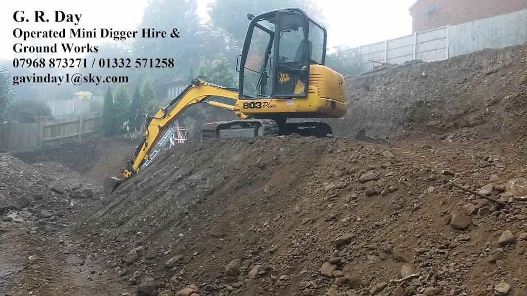G R Day Operated Mini Diggers, Extension Bases and Excavations.